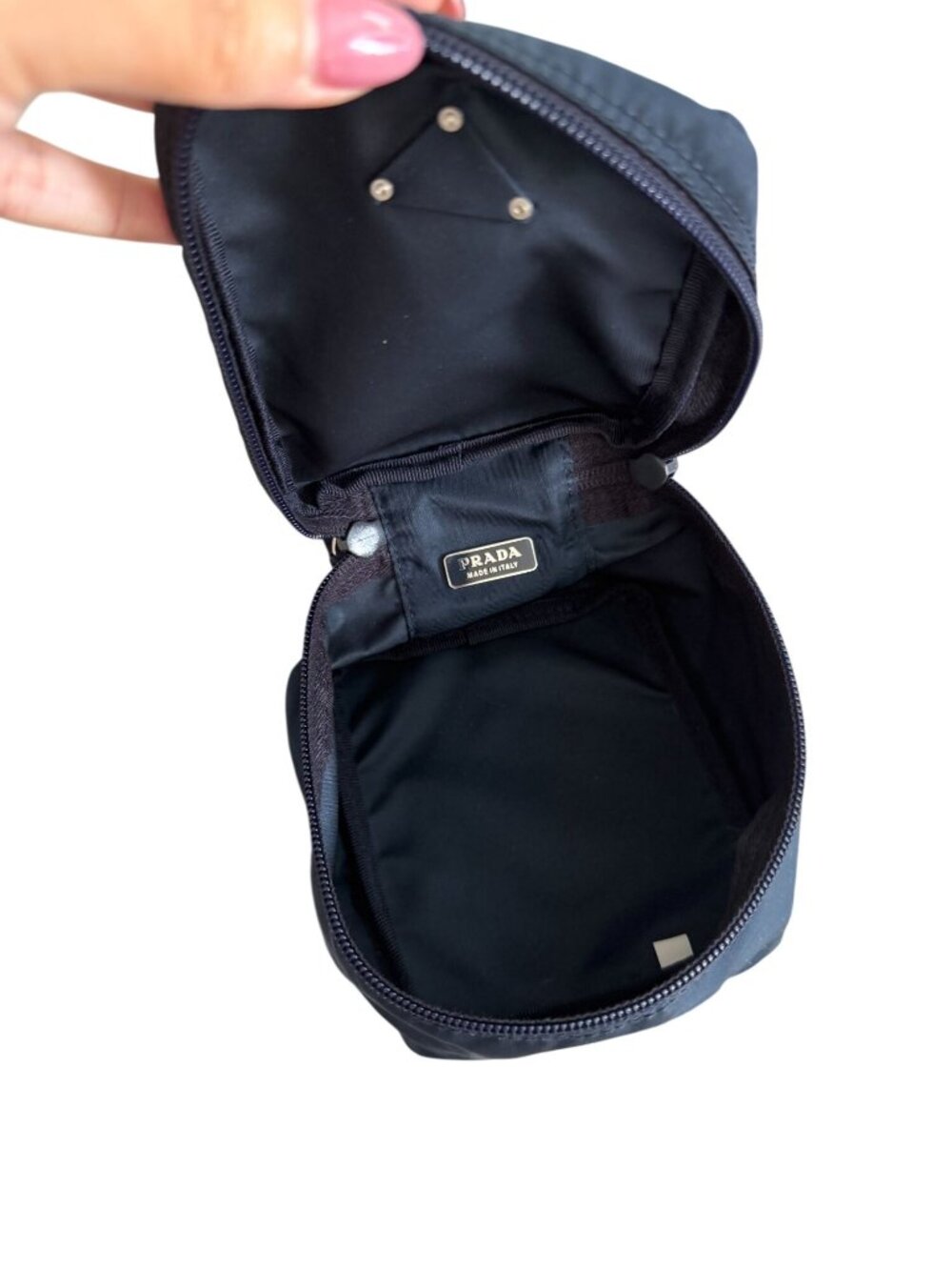 PRADA Black Nylon Makeup Toiletry Pouch Bag w/ Box - Picture 6 of 9